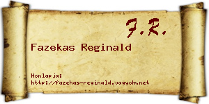 Fazekas Reginald névjegykártya